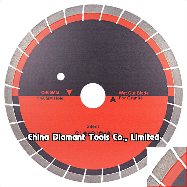 16 inches 400mm silent diamond saw blade for granite cutting - diagonal Arix segments
