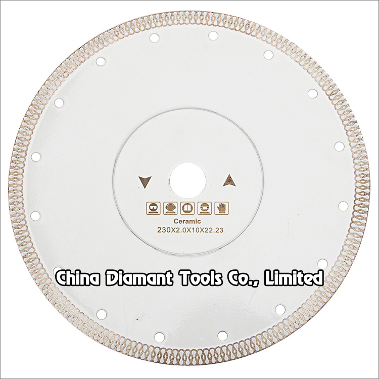 9 inches 230mm continuous fish scale rim diamond saw blade for ceramic porcelain cutting