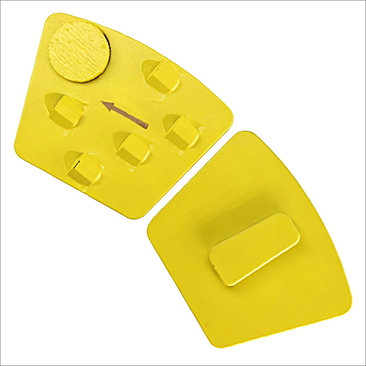 PCD diamond grinding shoe for Redi-lock holder of Husqvarna floor grinders - 5*1/4 round PCD + 1 cylindrical diamond segment