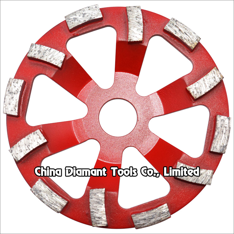 Diamond grinding cup wheels for concrete - normal curved segments