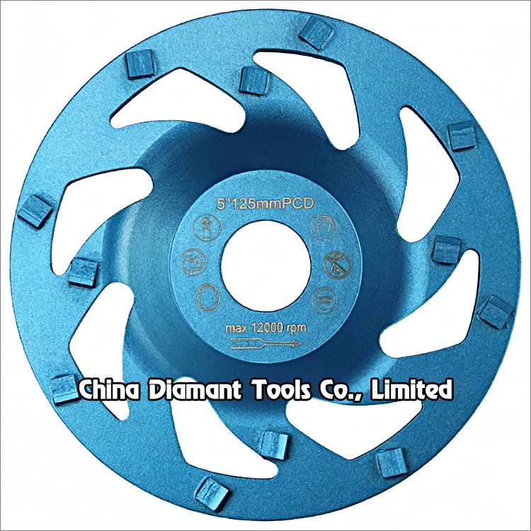 5 6 7 inches double rows PCD grinding cup wheels for concrete floor