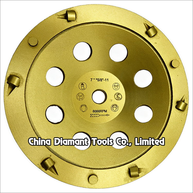 7 inches 180mm PCD grinding cup wheel for concrete floor 1/4 round*6pcs + TCT*3pcs