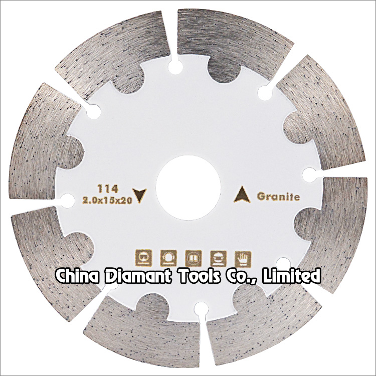 4.5 inches 114mm diamond dry cutting saw blade Axe shape segments