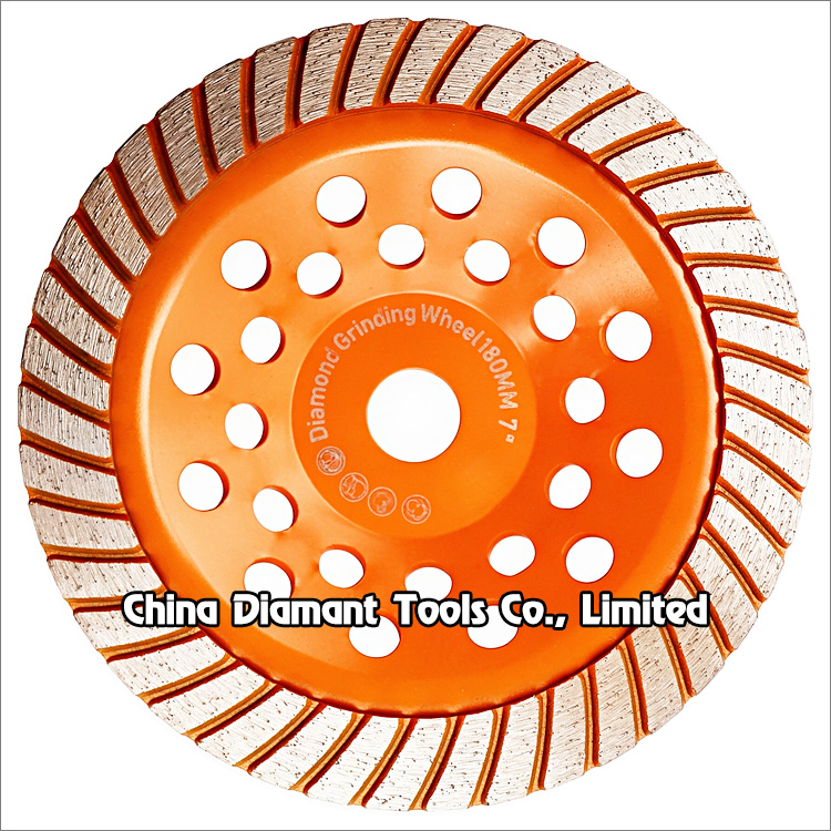7 inches 180mm turbo rim diamond grinding cup wheel for stone granite concrete