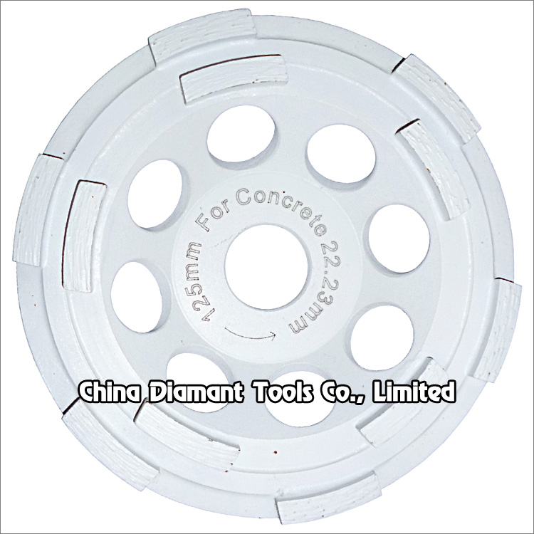 ​5 inches 125mm diamond grinding cup wheel for concrete double rows 11pcs segments