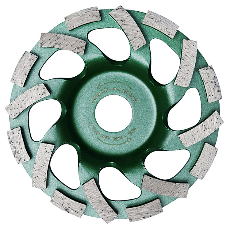 5 inches 125mm diamond grinding cup wheel for concrete floor 16pcs curved segments