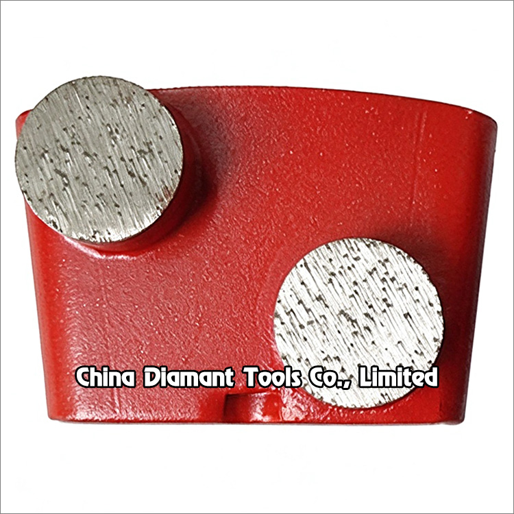 Diamond grinding shoe for EZ change plate of HTC floor grinders 2 cylindrical segments medium bond grit 30
