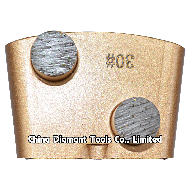 Diamond grinding shoe for EZ change plate of HTC floor grinders 2 cylindrical segments grit 30