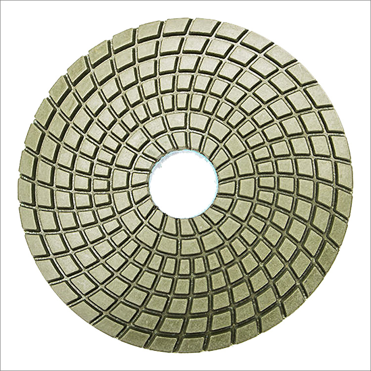 4 inches 100mm resin bond wet use flexible diamond polishing pads for stone granite marble spiral design