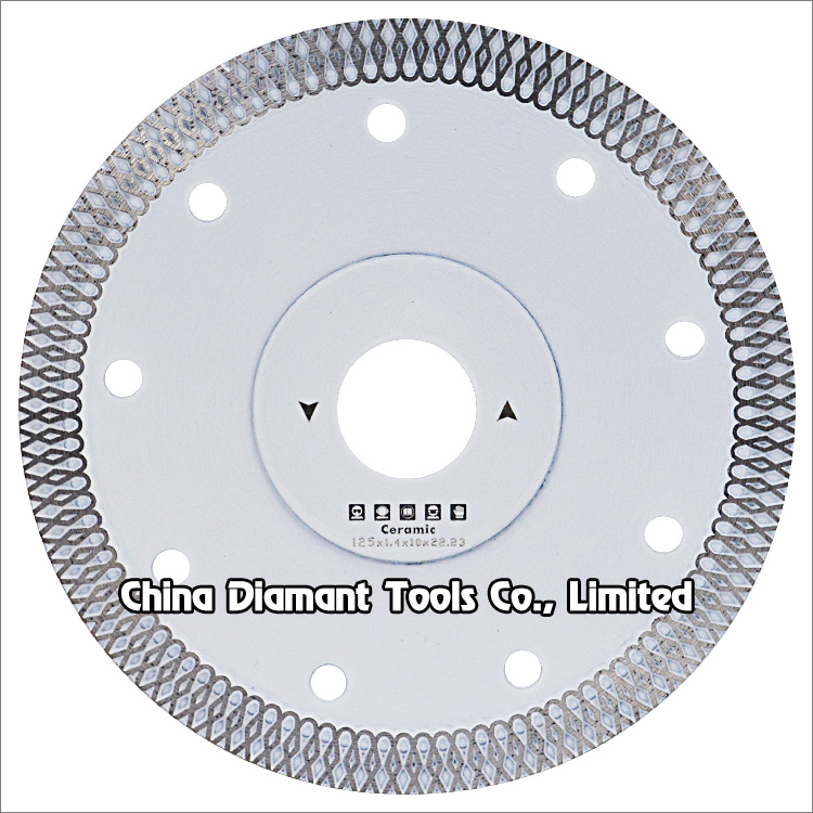 5 inches 125mm continuous fish scale rim diamond saw blade for ceramic porcelain cutting