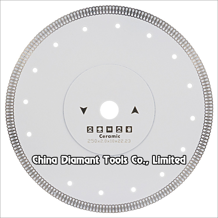 10 inches 250mm continuous fish scale rim diamond saw blade for ceramic porcelain cutting