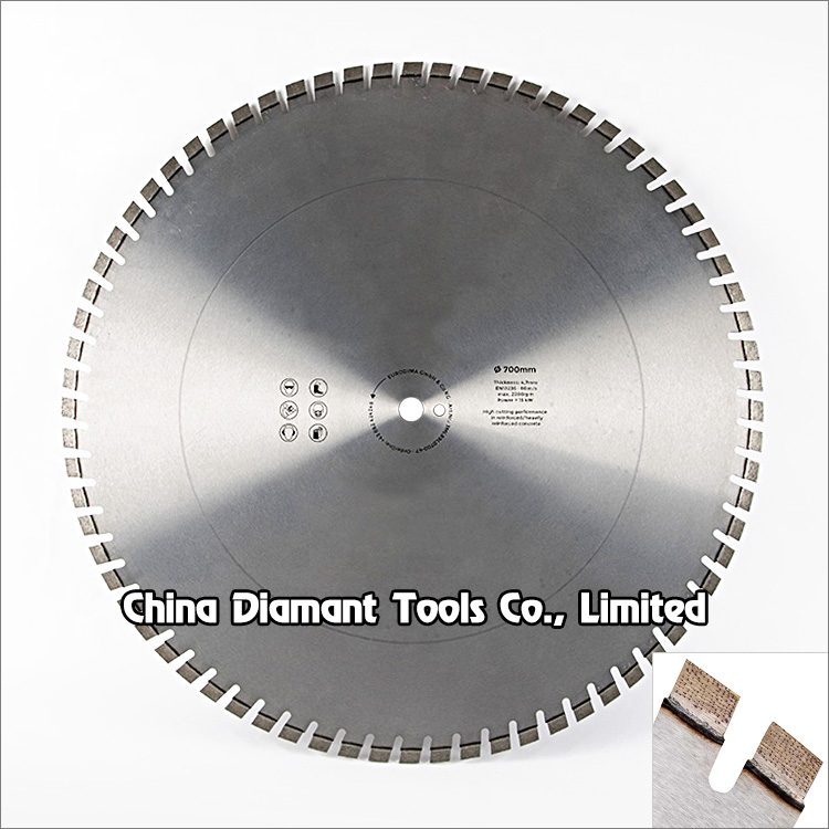 28 inches 700mm diamond saw blade for concrete wall floor cutting - diagonal Arix segments