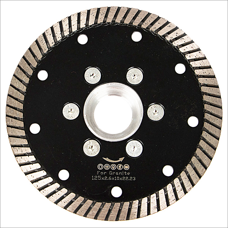 5 inches 125mm turbo rim granite dry cutting diamond saw blade with flange