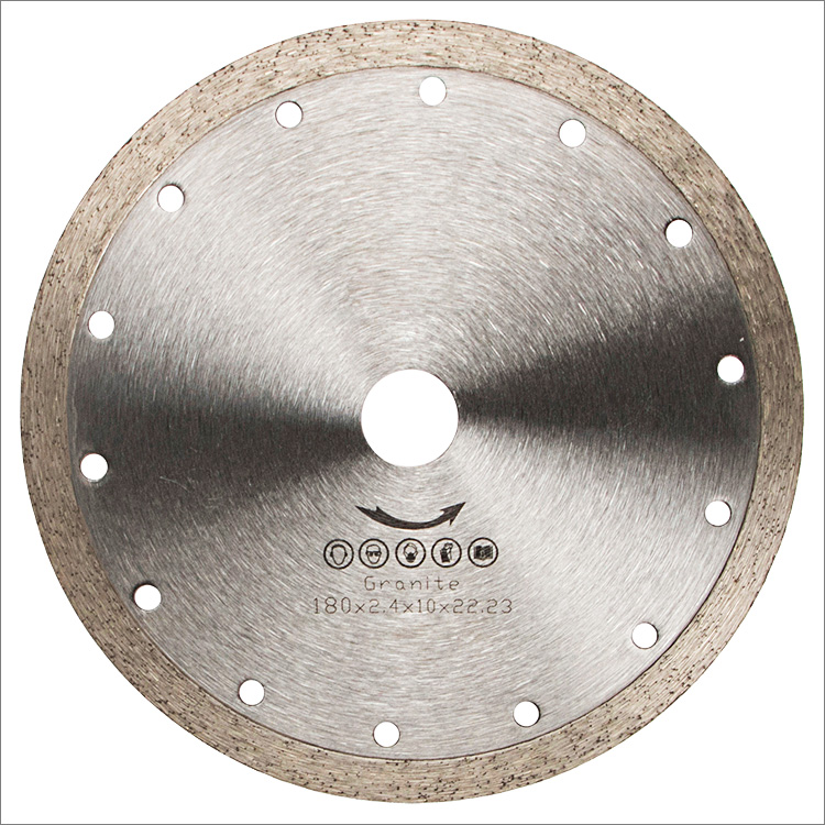 7 inches 180mm continuous rim granite dry cutting diamond saw blade