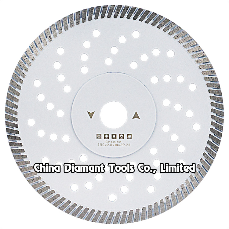 7 inches 180mm narrow turbo rim granite dry cutting diamond saw blade