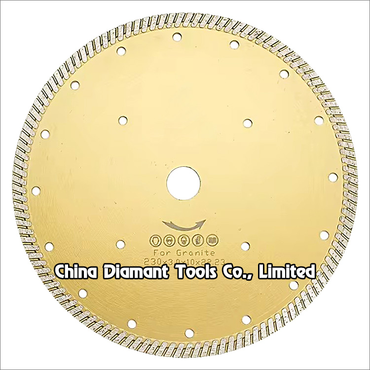 9 inches 230mm narrow turbo rim granite dry cutting diamond saw blade
