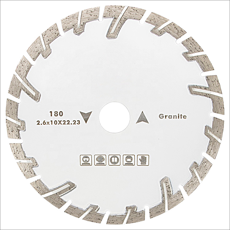 7 inches 180mm granite dry cutting diamond saw blade wide turbo protective teeth