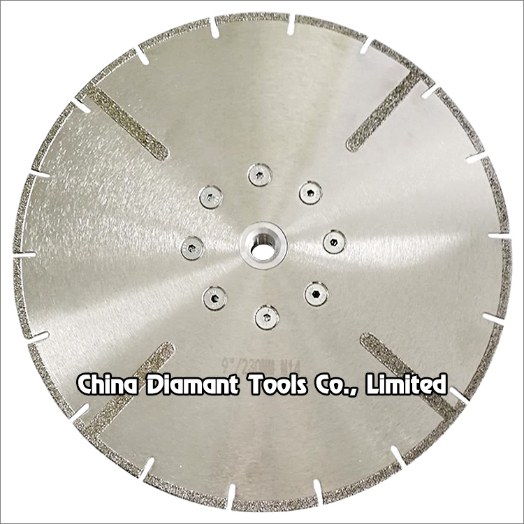 ​9 inches 230mm reinforced electroplated diamond saw blade cutting disc with M14 flange