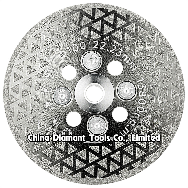 4 inches 100mm electroplated diamond saw blade cutting grinding disc with flange