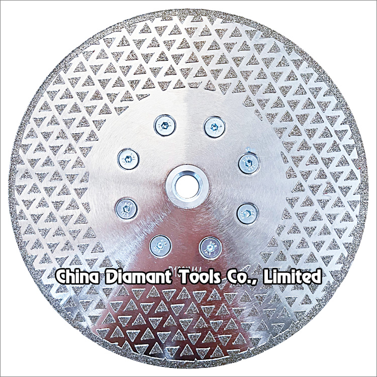 7 inches 180mm electroplated diamond saw blade cutting grinding disc with flange