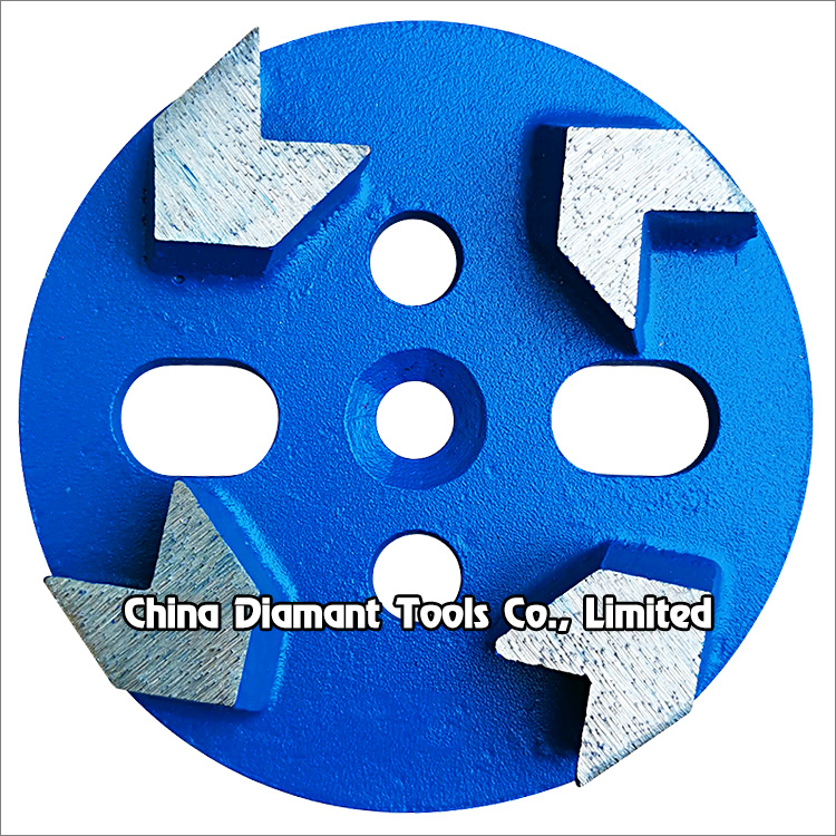 4 inches 100mm magnetic diamond disc floor grinding wheel for concrete arrow shape segments