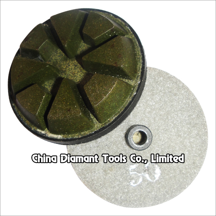 60mm diamond floor polishing pads cake shape resin bond dry or wet use