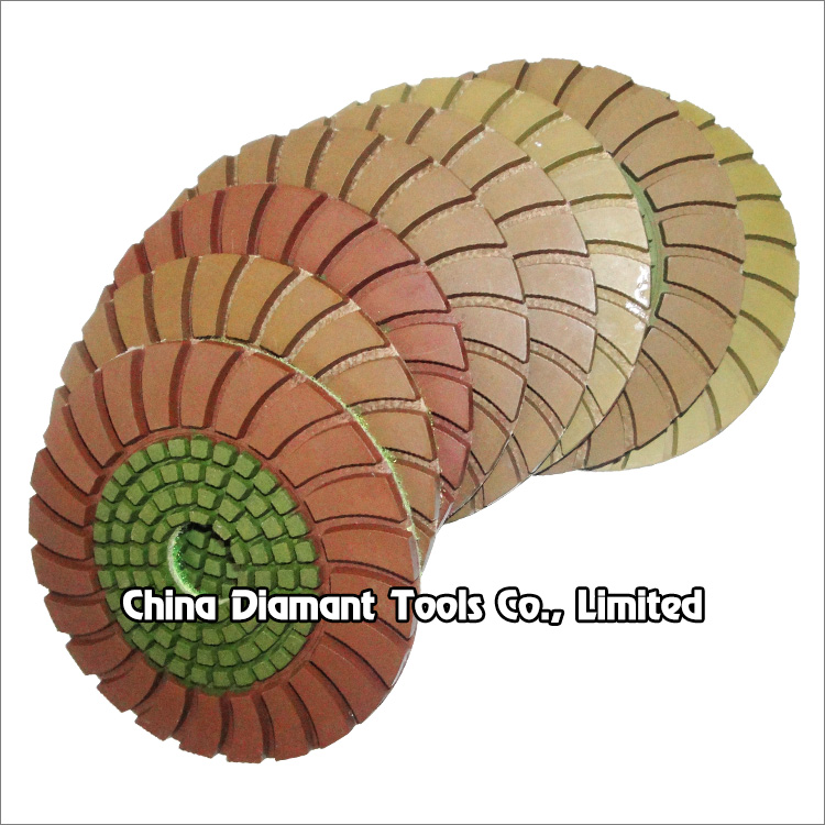 Flexible diamond polishing pads resin bond dry use for engineer stone concrete - sun shape