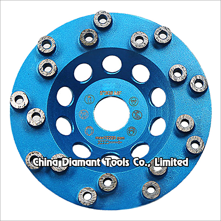 5 inches 125mm diamond grinding cup wheel for concrete medium bond grit 30 column segments