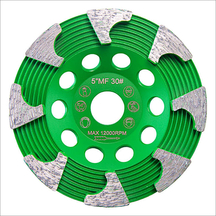 5 inches 125mm diamond grinding cup wheel for concrete boot shape segments grit 30 medium bond