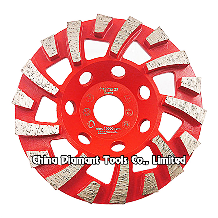 5 inches 125mm diamond grinding cup wheel for concrete medium bond grit 30 spiral segments