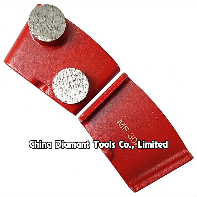 Diamond grinding shoe for EZ change plate of HTC floor grinders 2 cylindrical segments medium bond grit 30