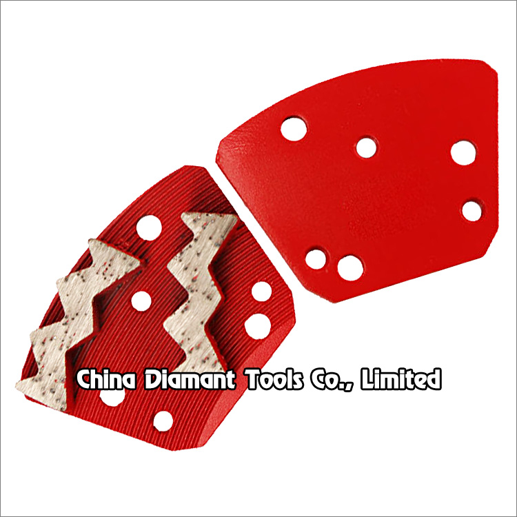 Trapezoid diamond grinding shoes concrete floor polishing pads